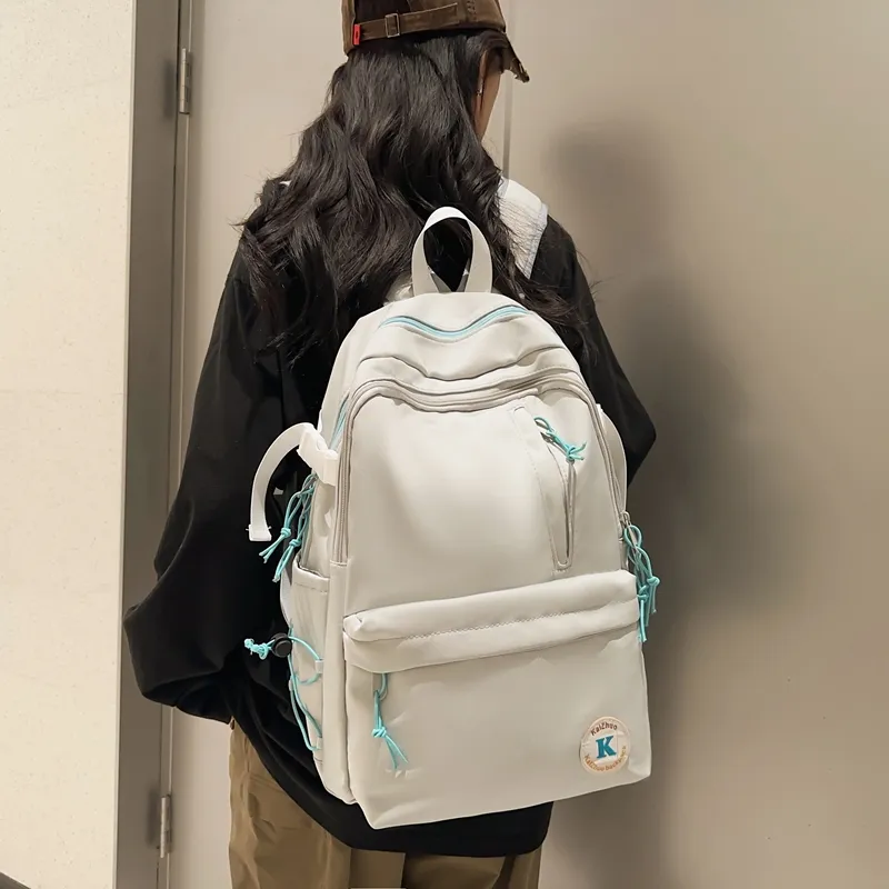 Travel Nylon Backpack Regular Unisex Black/Gray/Yellow-10
