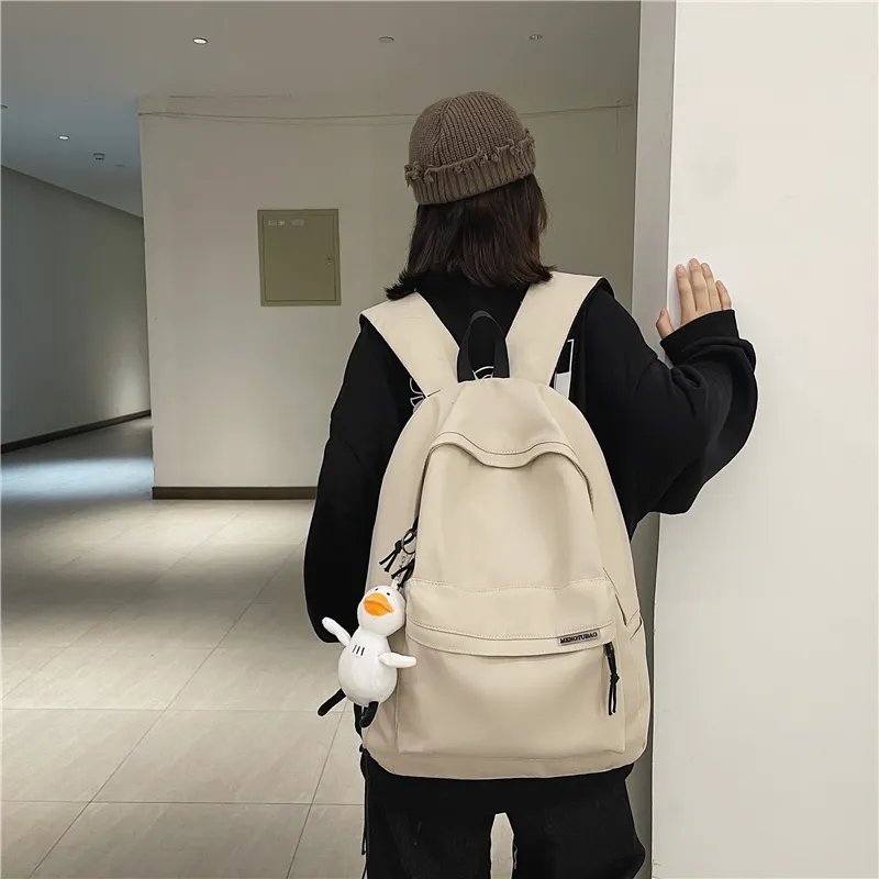 Travel Nylon Backpack Unisex Black/White/Blue/Pink-9