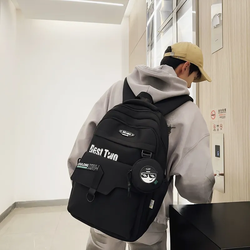 Travel Nylon Backpack Unisex _Nsec Black/Dark Gray/Light Gray/Dark Blue-1