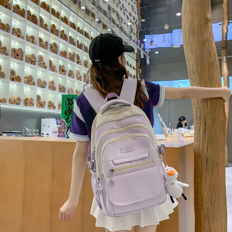 Travel Nylon Backpack Unisex Black/Blue/Purple/Green-26