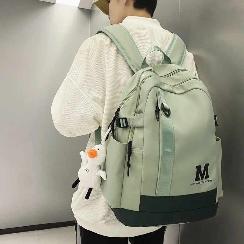 Travel Nylon Backpack Regular Unisex Black/White/Green/Blue-11