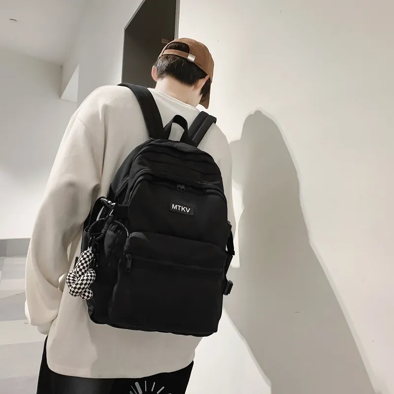 Travel Nylon Backpack Regular Unisex White/Black/Blue/Pink-13