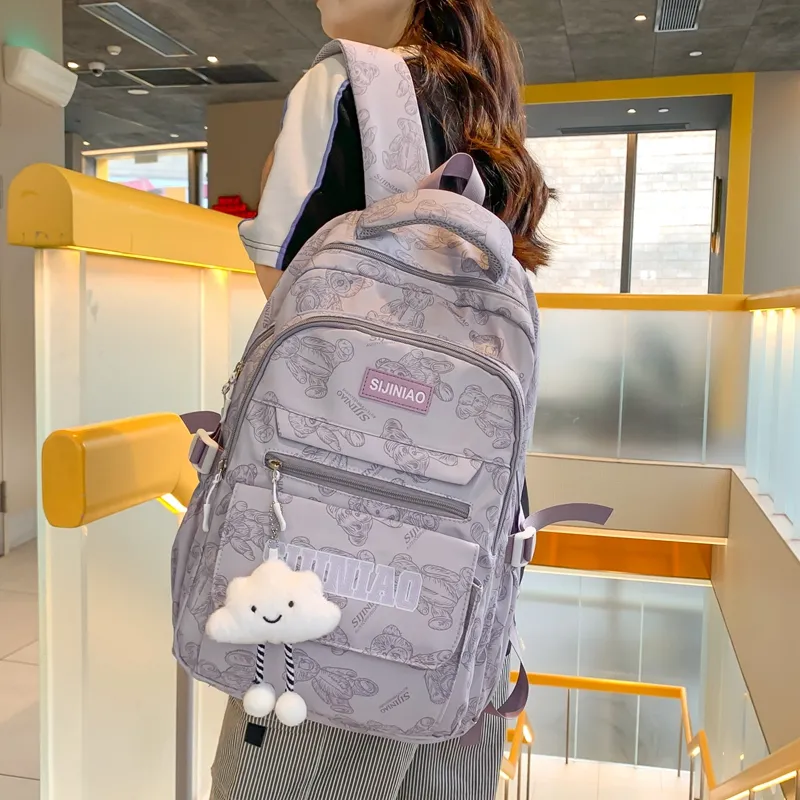 Travel Nylon Backpack Women's Multicolor-5