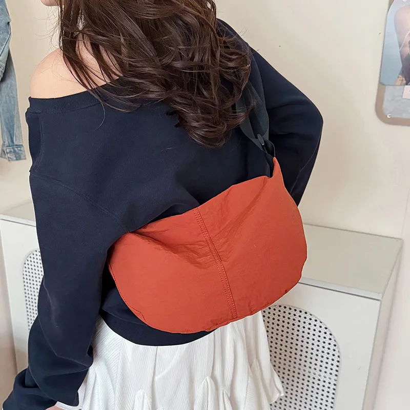 Travel Washed Cloth Crossbody Bag, Shoulder Bag Unisex Black/White/Green/Yellow/Orange-29