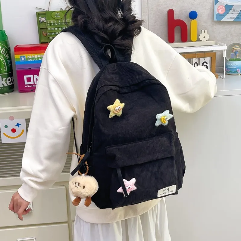 Travel Corduroy Backpack Regular Unisex Multicolor-6