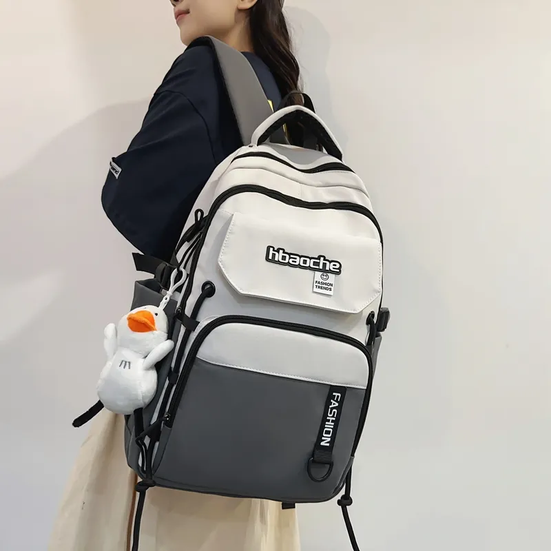 Travel Nylon Backpack Regular Unisex Green/Gray/Khaki/Blue/White-18