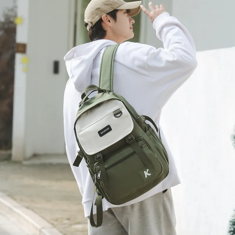 Travel Nylon Backpack Unisex Multicolor-9
