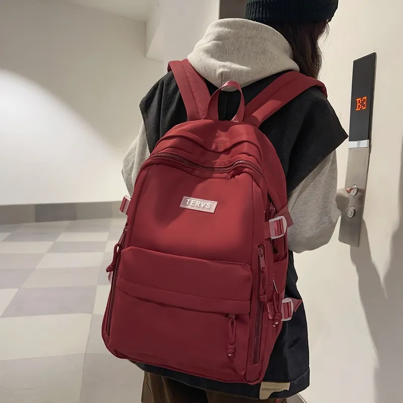 Travel Nylon Backpack Regular Unisex Black/White/Red/Green-19