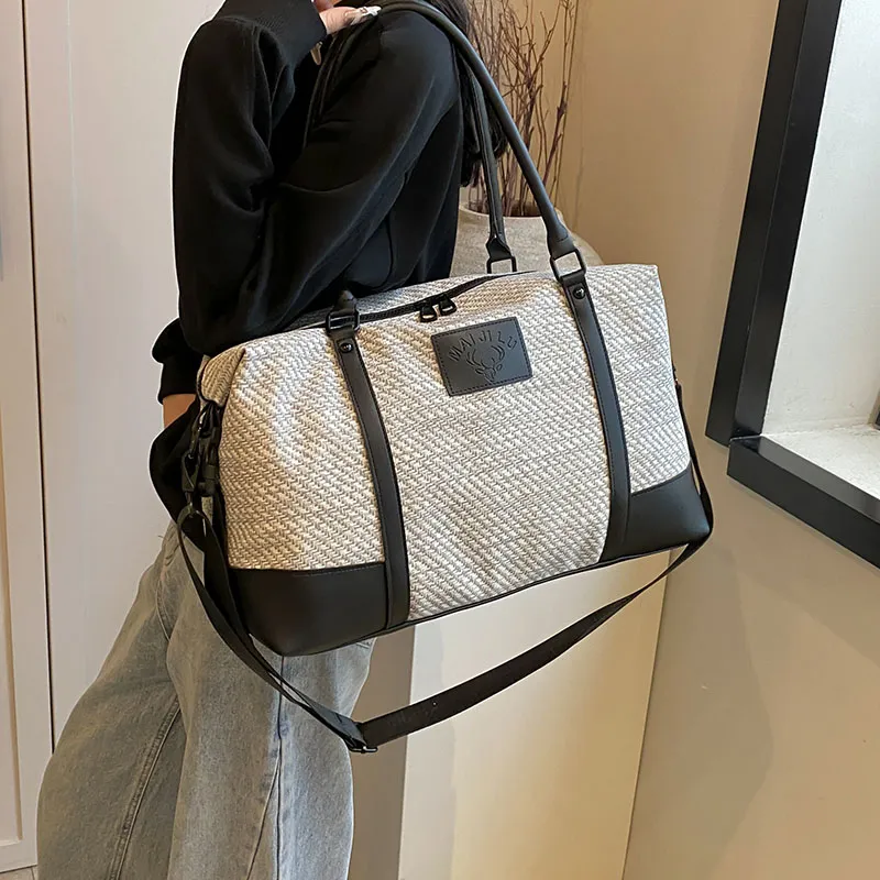 Travel PU Travel Bag Unisex Khaki/Pink/Black/Gray-37