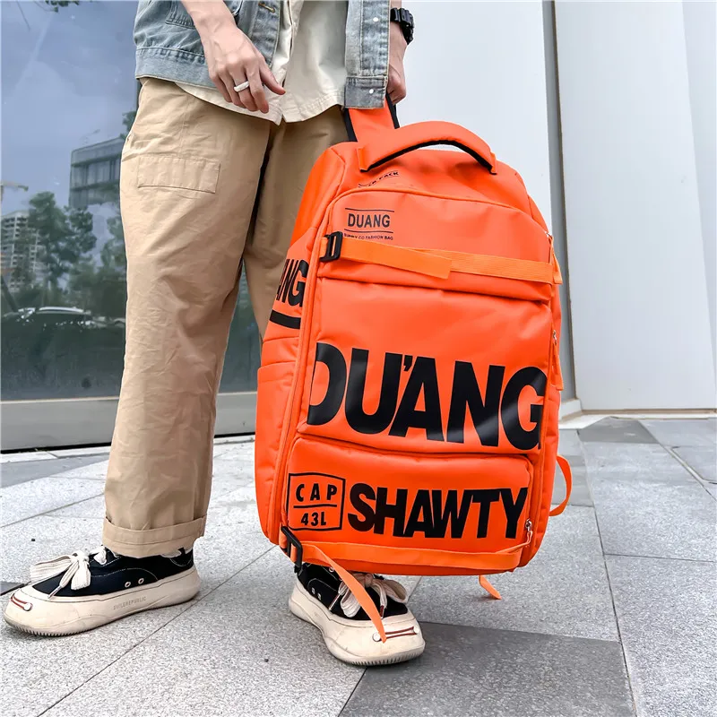 Travel Composite Cloth Backpack Regular Unisex White/Black/Bright Orange/Neon Green/Turquoise/Purple-8