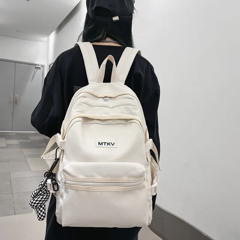 Travel Nylon Backpack Regular Unisex White/Black/Blue/Pink-1