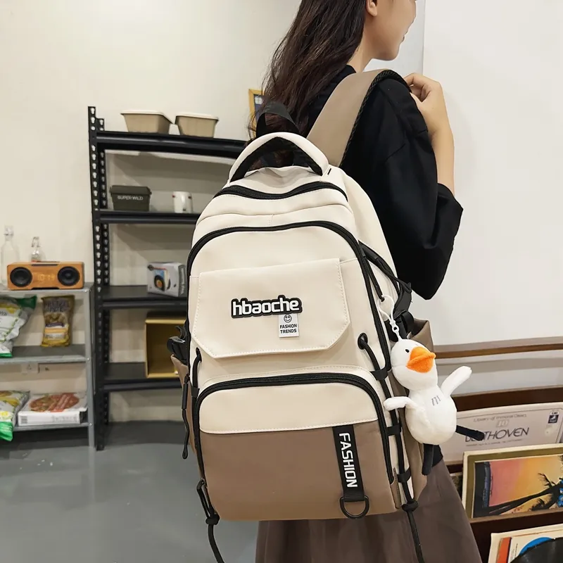 Travel Nylon Backpack Regular Unisex Green/Gray/Khaki/Blue/White-10
