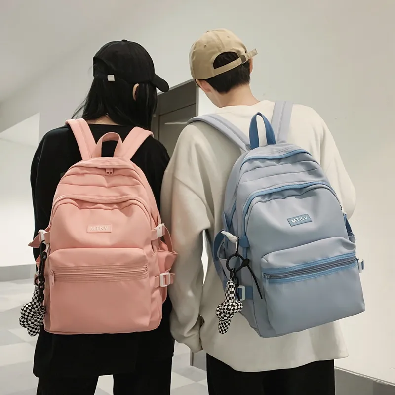 Travel Nylon Backpack Regular Unisex White/Black/Blue/Pink-17