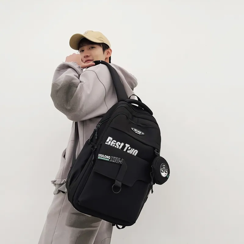 Travel Nylon Backpack Unisex _Nsec Black/Dark Gray/Light Gray/Dark Blue-3