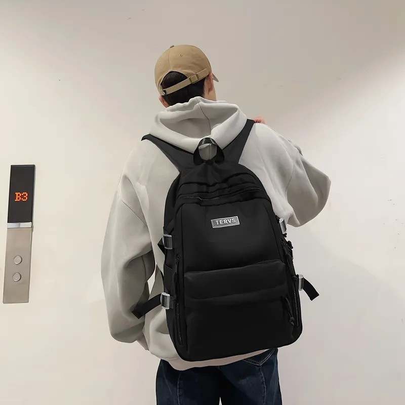 Travel Nylon Backpack Regular Unisex Black/White/Red/Green-1
