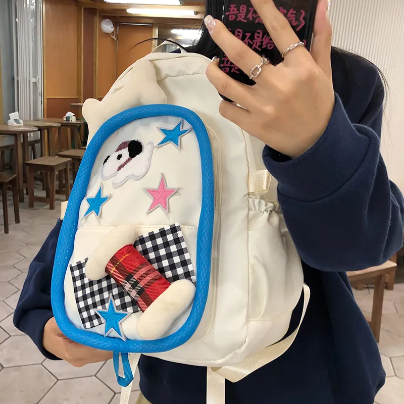 Travel Nylon Backpack Regular Unisex White-3