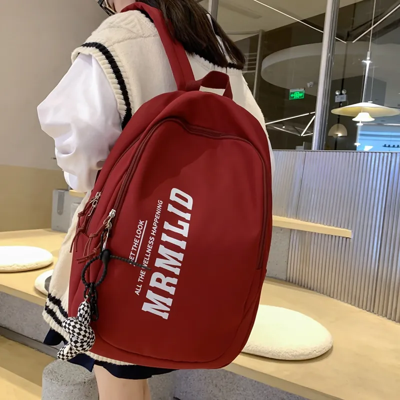 Travel Nylon Backpack Regular Unisex Black/White/Red/Blue-21