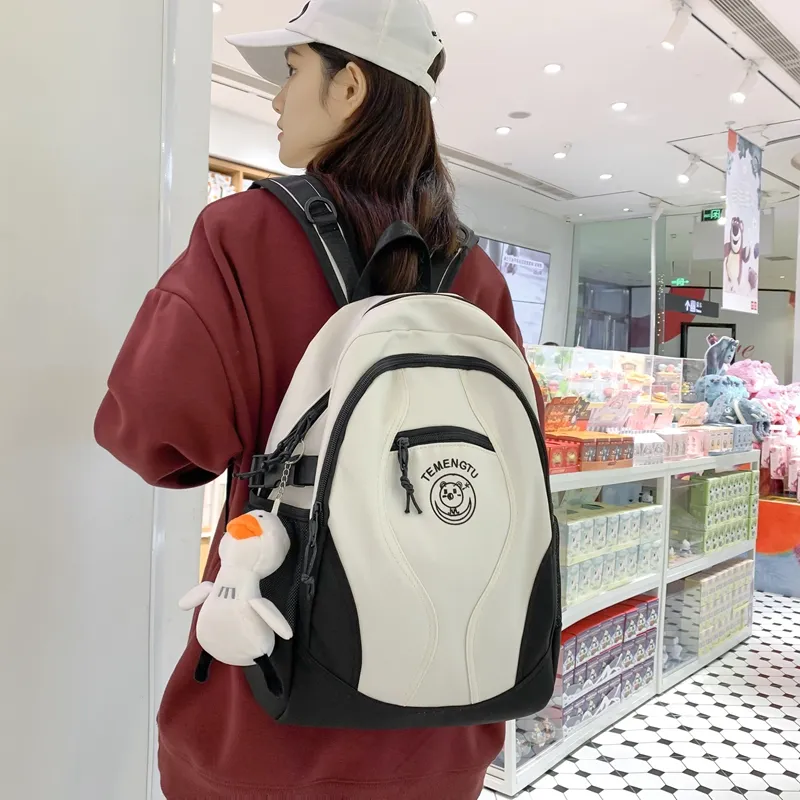 Travel Nylon Backpack Unisex Black/Green/Pink/Gray-3