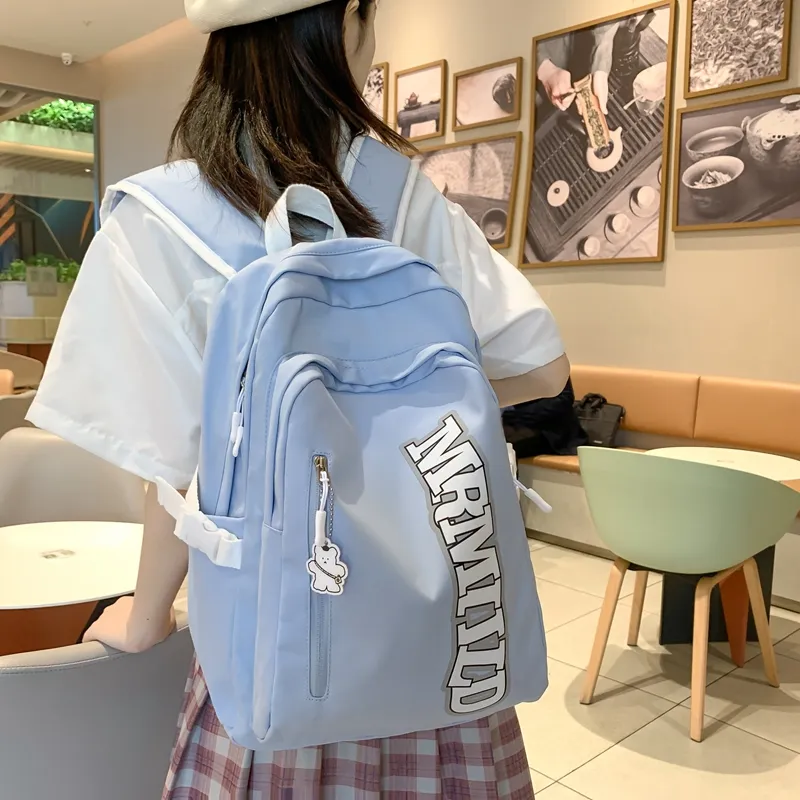 Travel Nylon Backpack Regular Women's Black/Pink/Gray/Green/Blue-14