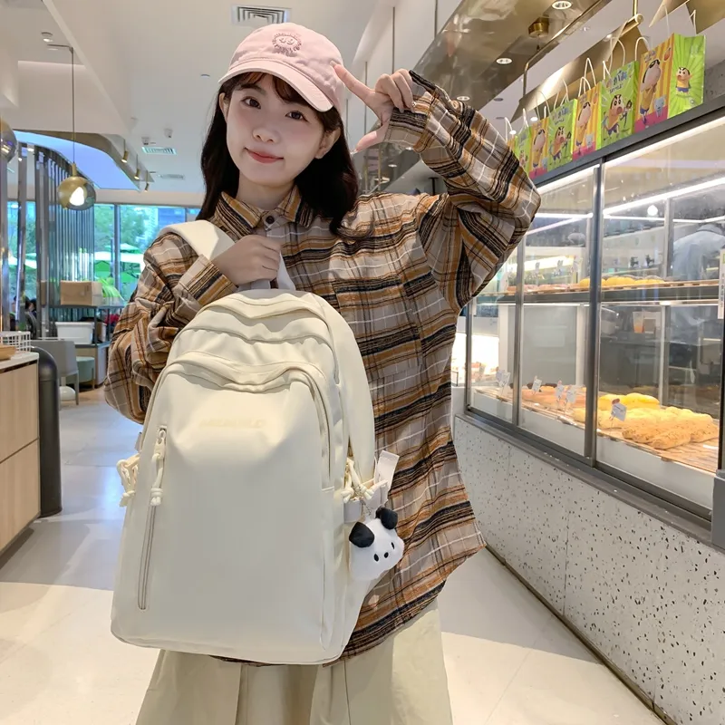 Travel Nylon Backpack Regular Unisex Black/White/Yellow/Pink/Blue-17
