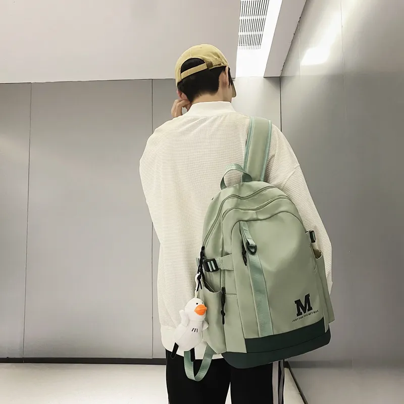 Travel Nylon Backpack Regular Unisex Black/White/Green/Blue-14