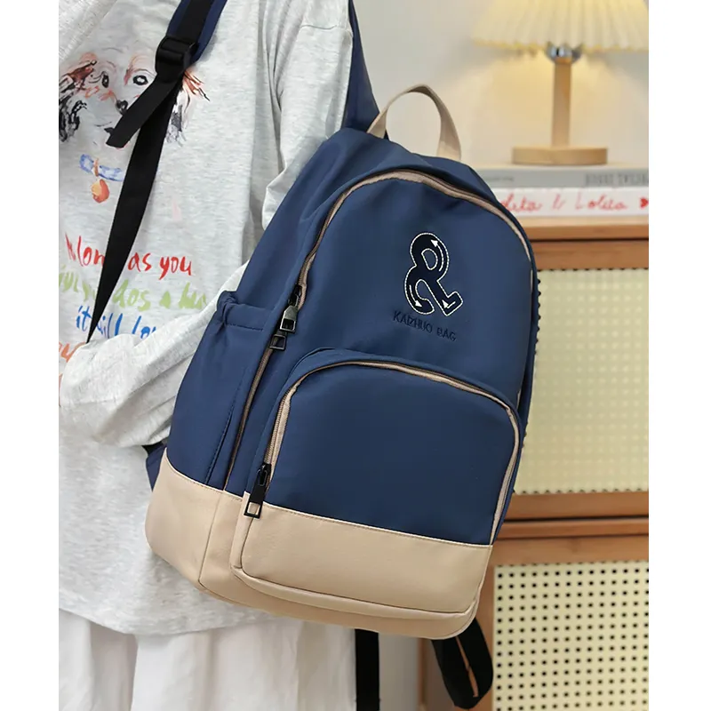 Travel Polyester Backpack Regular Unisex Blue/Red/White-5