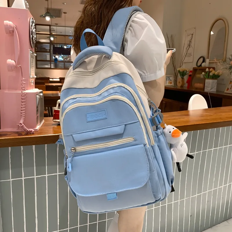Travel Nylon Backpack Unisex Black/Blue/Purple/Green-14