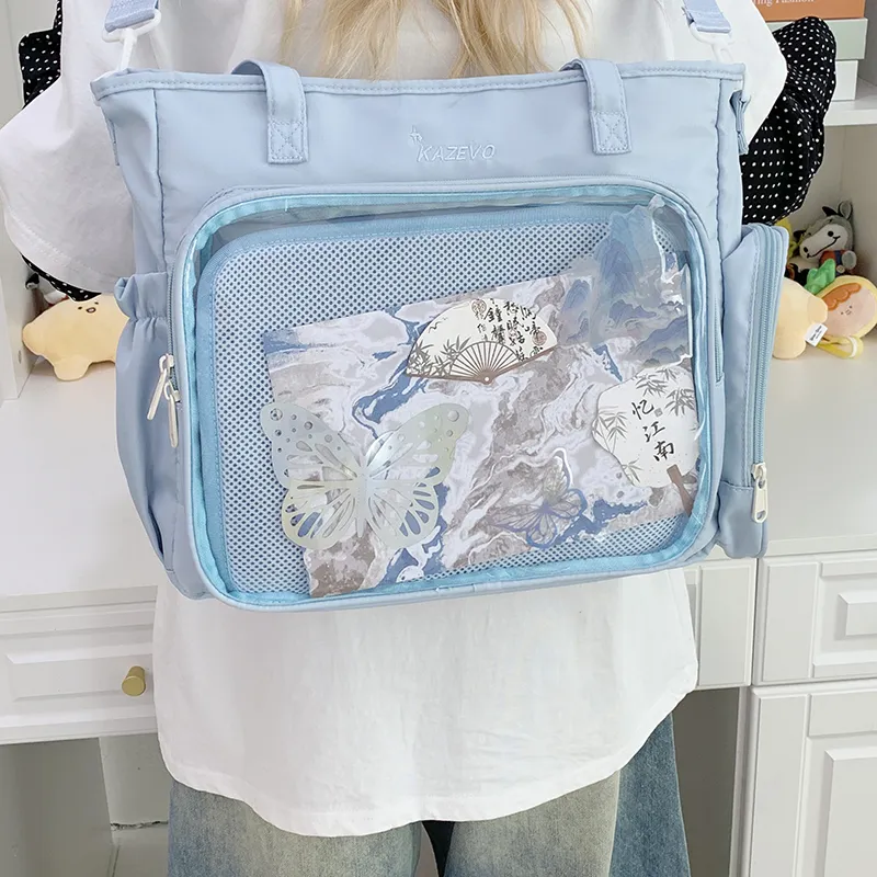 Travel Nylon Fabric One Shoulder Crossbody Backpack Handbag Women's Multicolor-12