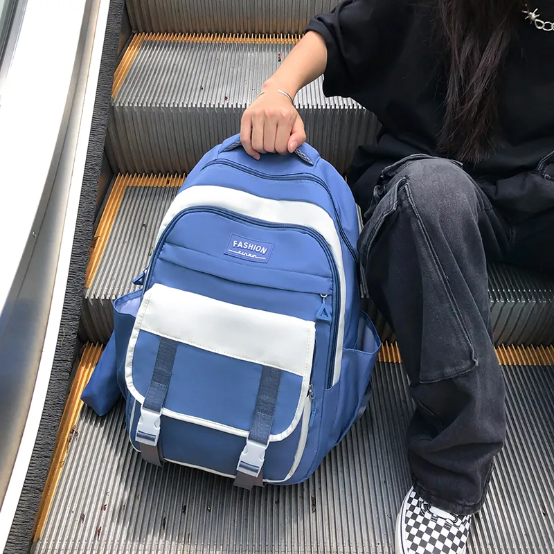 Travel Nylon Backpack Regular Unisex Black Blue/Burgundy/Green/Purple-6