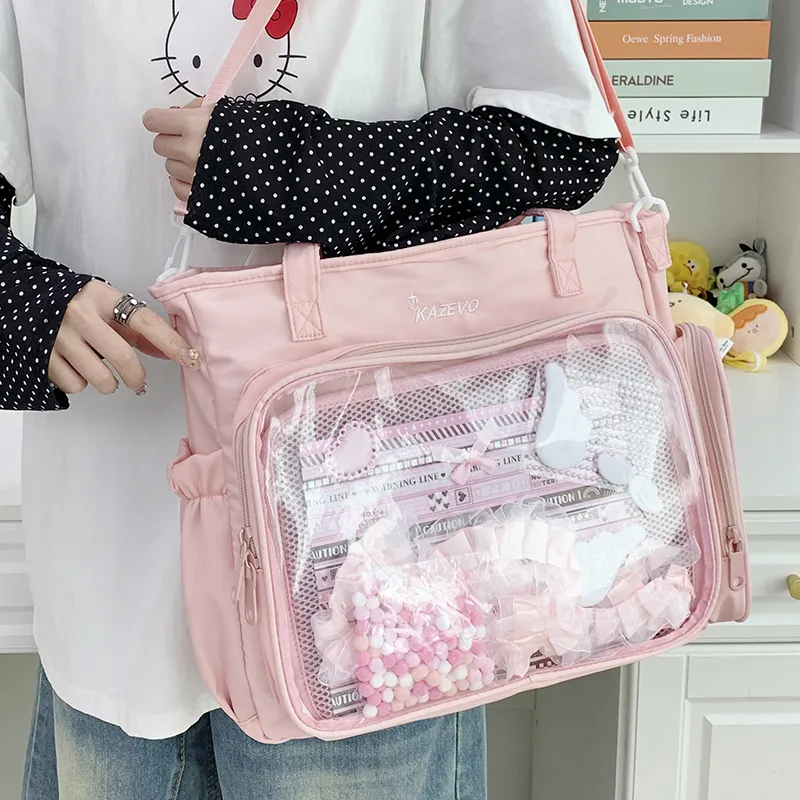 Travel Nylon Fabric One Shoulder Crossbody Backpack Handbag Women's Multicolor-27