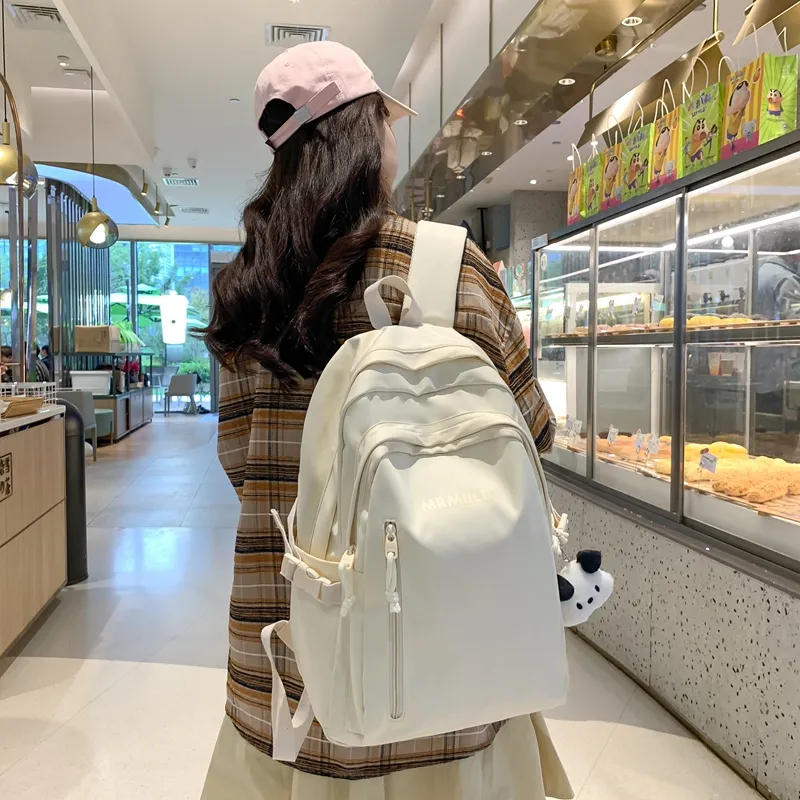 Travel Nylon Backpack Regular Unisex Black/White/Yellow/Pink/Blue-16