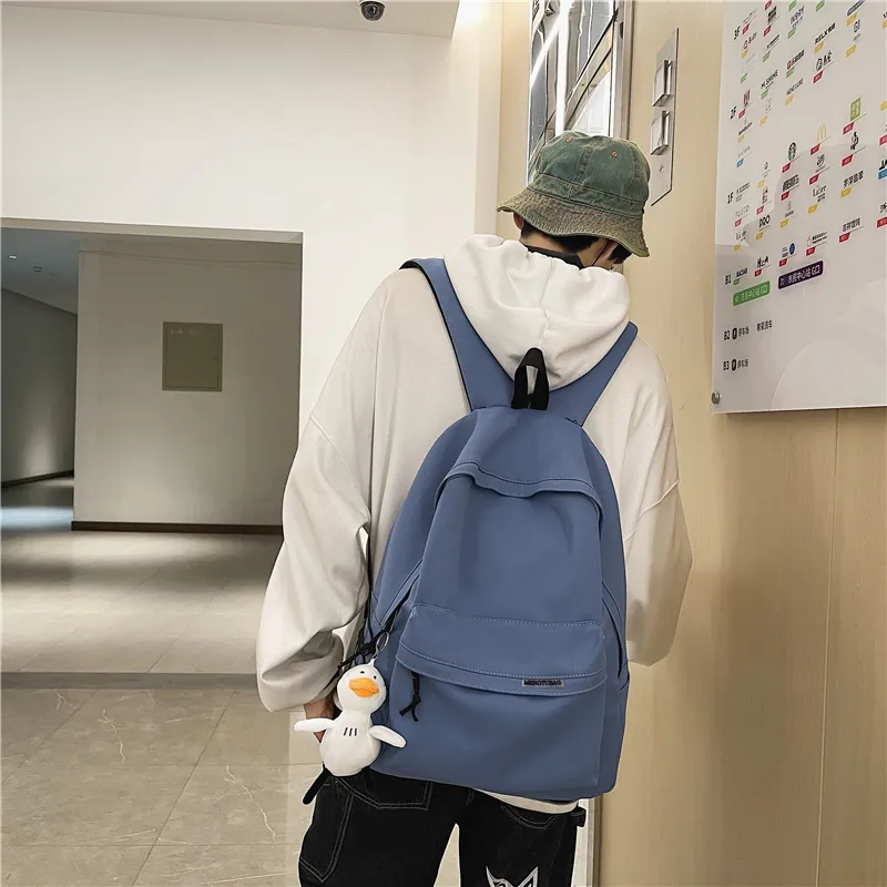 Travel Nylon Backpack Unisex Black/White/Blue/Pink-22
