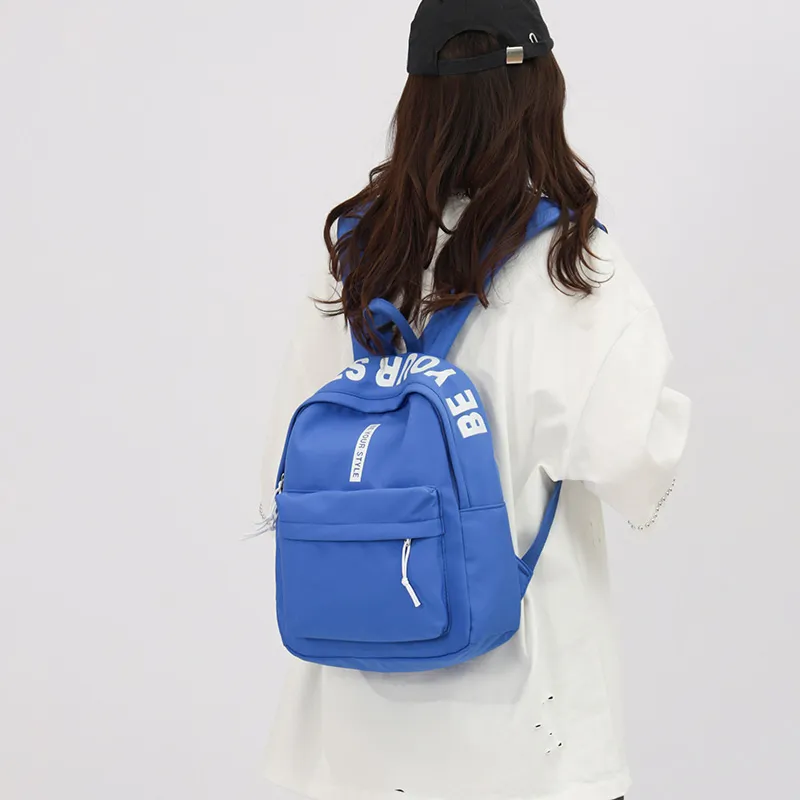Travel Nylon Backpack Regular Women's White Red & Black/White Blue & Black/Black/Blue/Purple-5