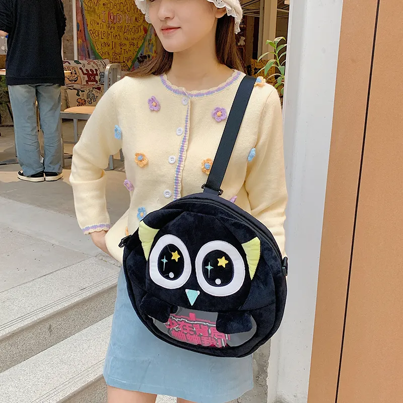 Travel Plush Backpack On The Shoulder Regular Unisex Gray/Black-12
