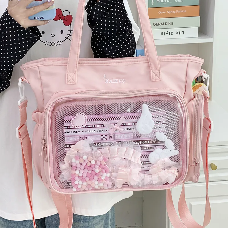 Travel Nylon Fabric One Shoulder Crossbody Backpack Handbag Women's Multicolor-22