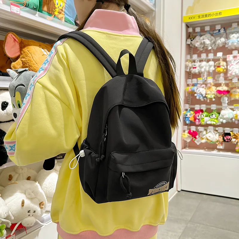 Travel Nylon Backpack Regular Unisex Black/Ecru/Red/Pink/Light Blue-6