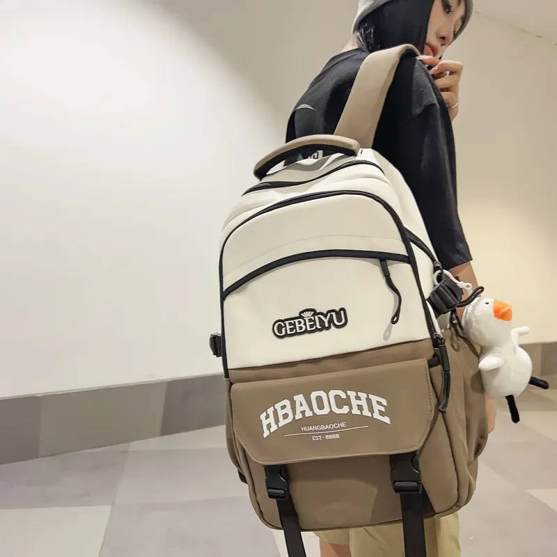 Travel Nylon Backpack Unisex Gray Blue/Gray/Khaki/White Blue/Black-10