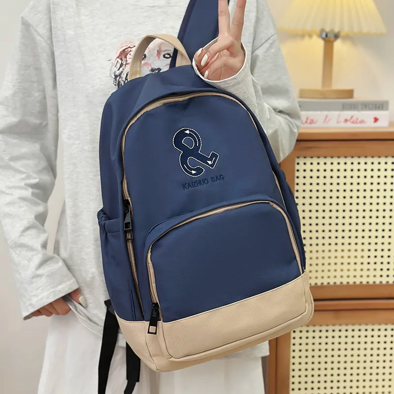 Travel Polyester Backpack Regular Unisex Blue/Red/White-6
