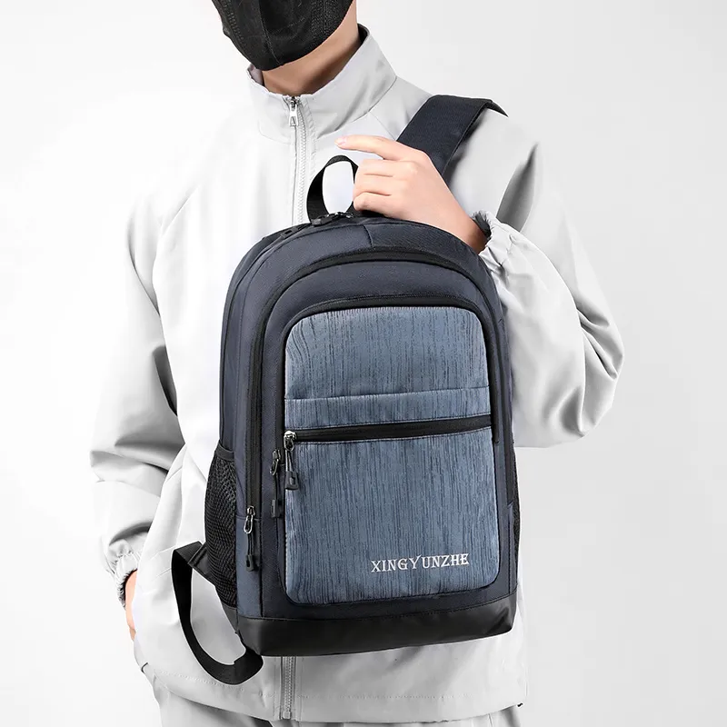Travel Nylon Backpack Unisex Black/Gray/Brown/Dark Blue-8