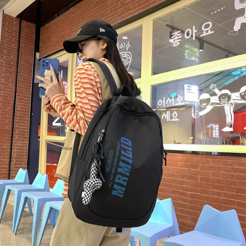 Travel Nylon Backpack Regular Unisex Black/White/Red/Blue-4