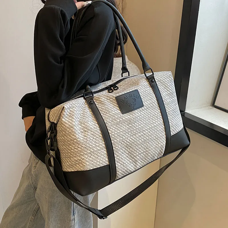 Travel PU Travel Bag Unisex Khaki/Pink/Black/Gray-35