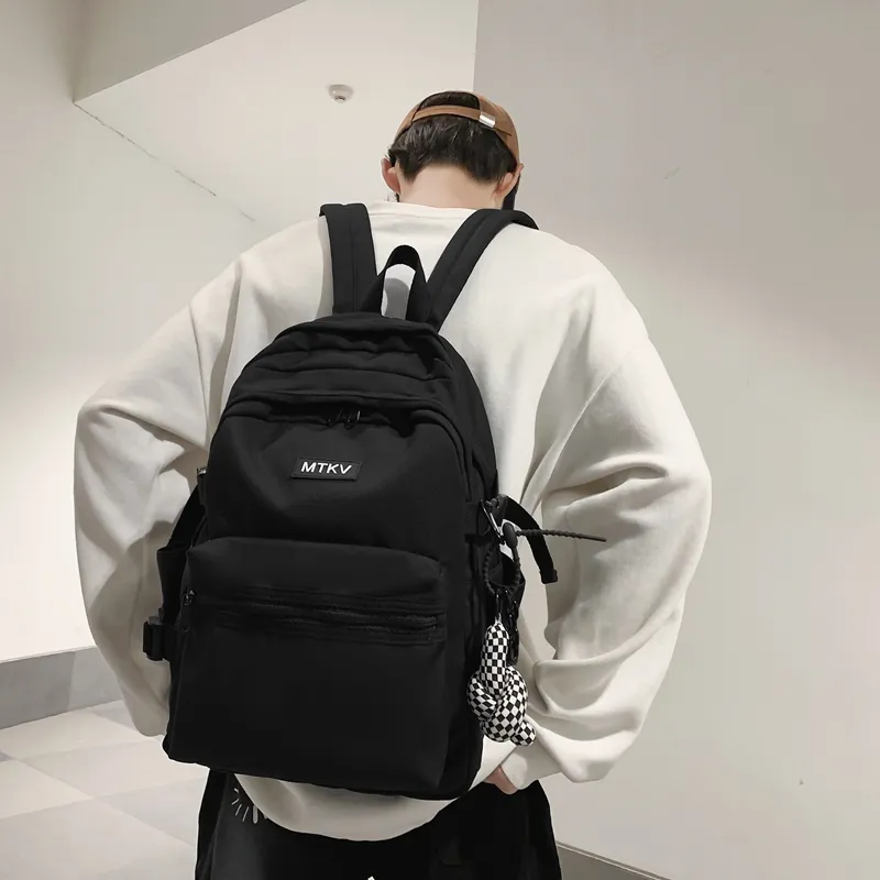 Travel Nylon Backpack Regular Unisex White/Black/Blue/Pink-8