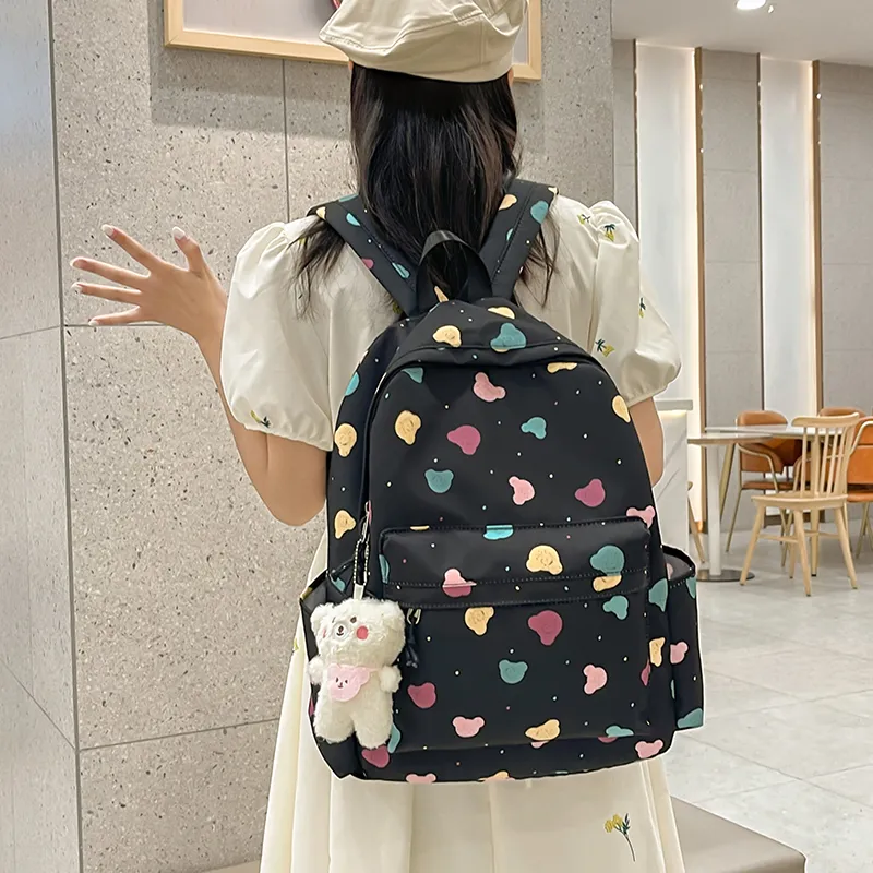 Travel Nylon Backpack Regular Unisex Multicolor-3