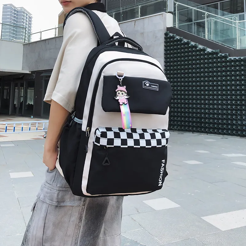 Travel Nylon Backpack Unisex Black/Blue/Green/Purple/Pink-3