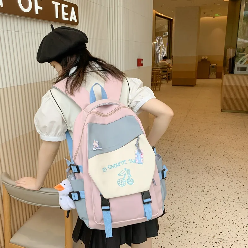 Travel Nylon Backpack Unisex Multicolor-17