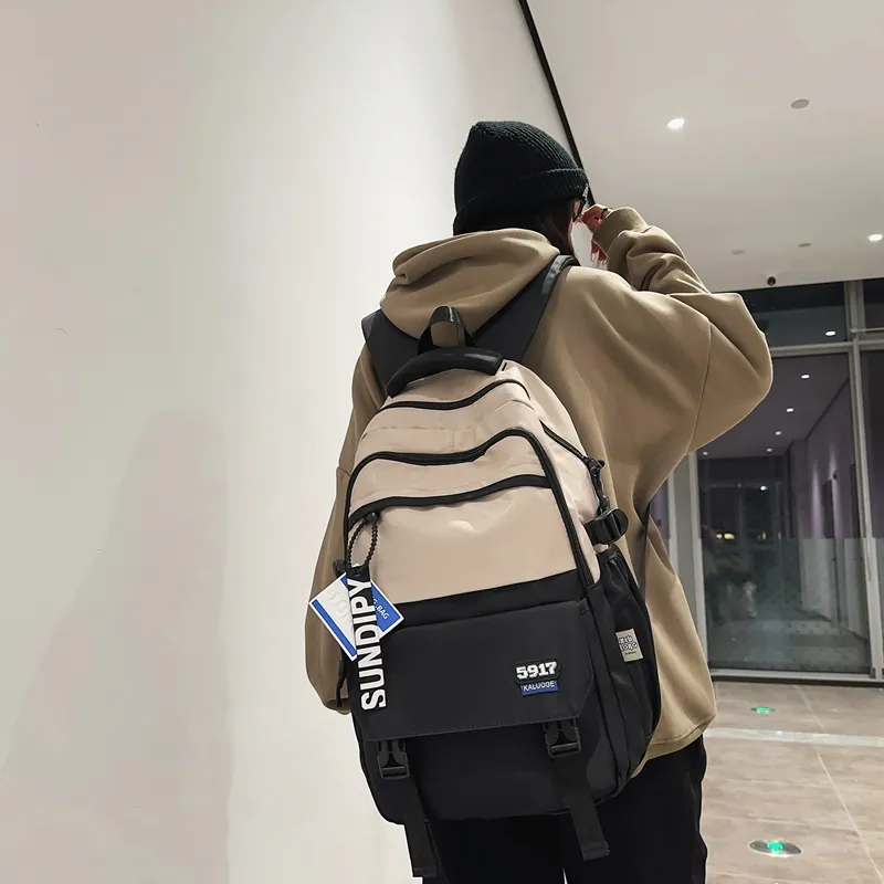 Travel Nylon Backpack Regular Unisex Pure Black/Blue/Black Coffee/Black Gray Color-18