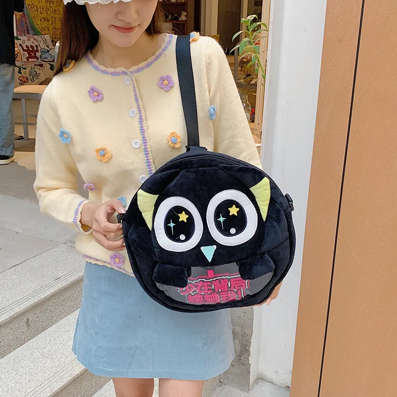 Travel Plush Backpack On The Shoulder Regular Unisex Gray/Black-13