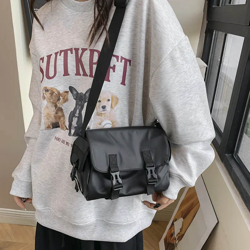 Travel Oxford Crossbody Bag Regular Unisex Black-6
