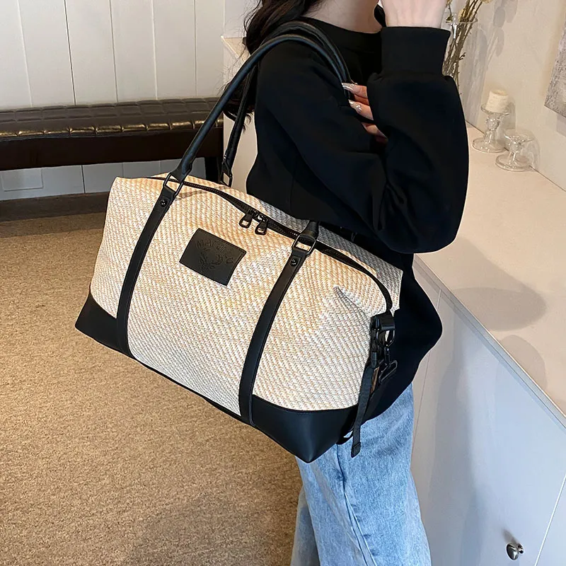 Travel PU Travel Bag Unisex Khaki/Pink/Black/Gray-6