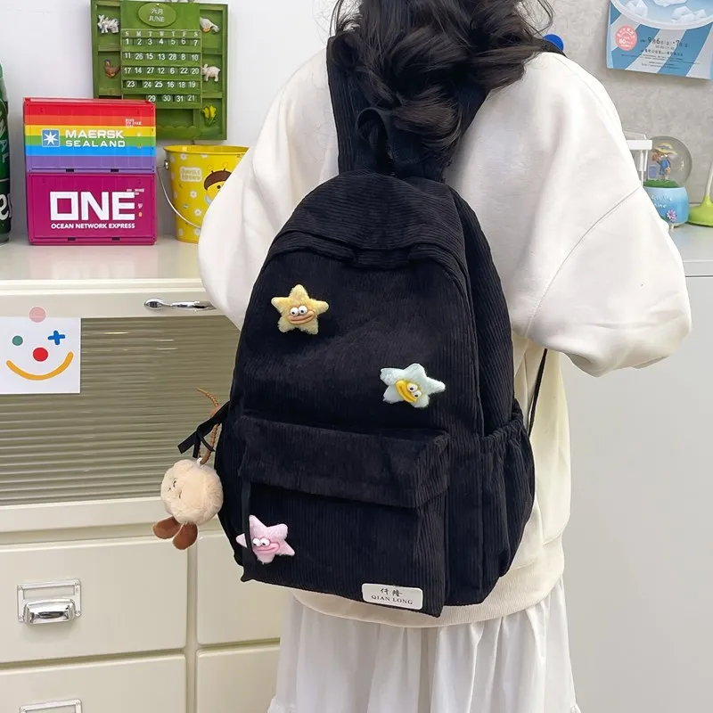 Travel Corduroy Backpack Regular Unisex Multicolor-5